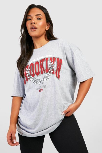Womens Plus Brooklyn Oversized T-Shirt - Grey - 18, Grey