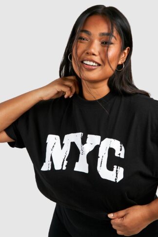 Womens Plus Nyc Cropped T-Shirt - Black - 16, Black