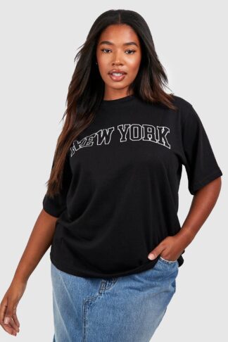 Womens Plus Nyc Printed T-Shirt - Black - 16, Black