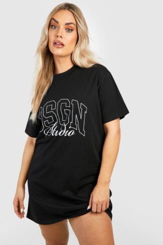 Womens Plus Dsgn Studio T-Shirt Dress - Black - 22, Black