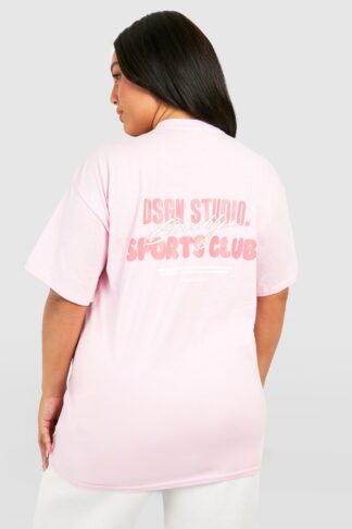 Womens Plus Dsgn Studio Brooklyn Script T-Shirt - Pink - 16/18, Pink