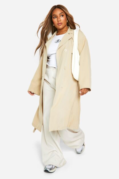 Womens Plus Lightweight Trench Jacket - Beige - 16, Beige