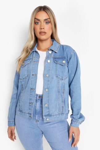 Womens Plus Western Denim Jacket - Blue - 16, Blue