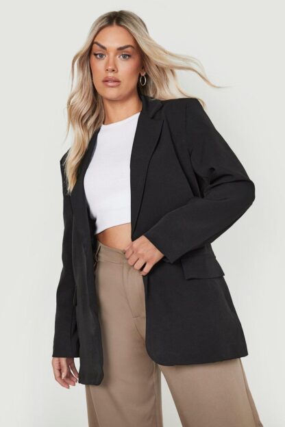 Womens Boohoo Basics Plus Oversized Dad Blazer - Black - 16, Black