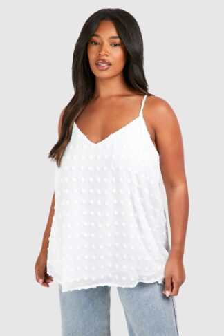 Womens Plus Dobby Cami - White - 16, White