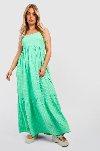 Womens Plus Textured Maxi Dress - Green - 16, Green