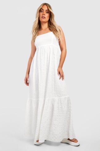 Womens Plus Textured Maxi Dress - White - 16, White