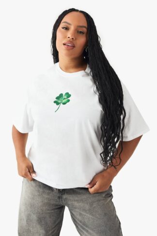 Womens PLUS ST PADDYS DAY SHAMROCK OVERSIZED T-SHIRT