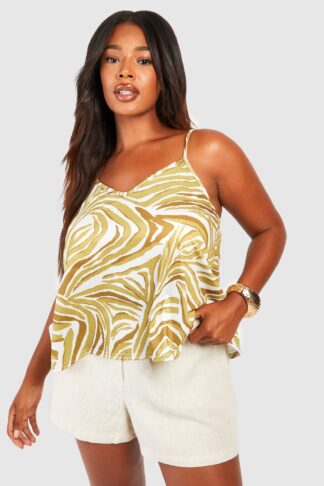 Womens Plus Zebra Printed Cami Top - Multi - 24, Multi