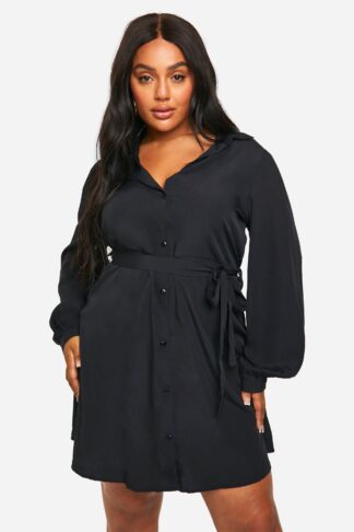 Womens The Plus Shirt Dress - Black - 16, Black