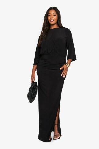 Womens PLUS PREMIUM DRAPED maxi dress