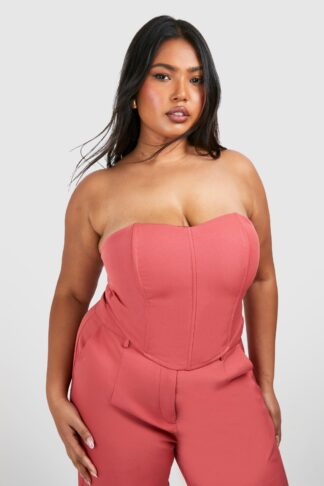 Womens Plus Bandeau Woven Corset Top - Purple - 24, Purple