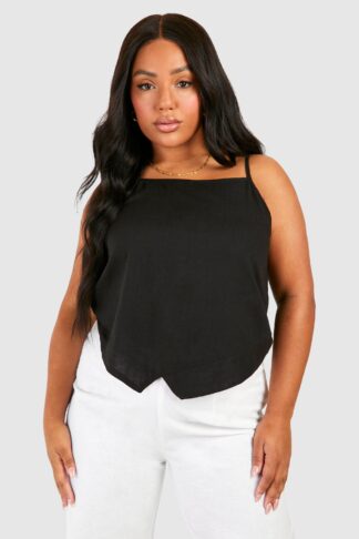 Womens Plus Cotton Asymmetric Cami - Black - 18, Black