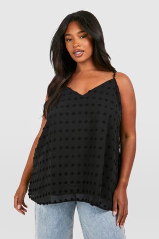 Womens Plus Dobby Cami - Black - 20, Black