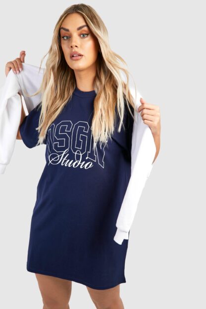Womens Plus Dsgn Studio T-Shirt Dress - Navy - 26, Navy