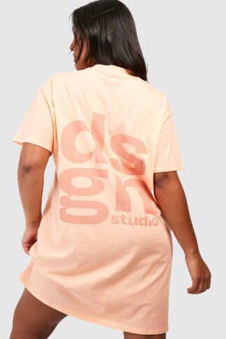Womens Plus Dsgn Studio T-Shirt Dress - Orange - 18, Orange