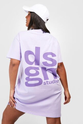 Womens Plus Dsgn Studio T-Shirt Dress - Purple - 24, Purple