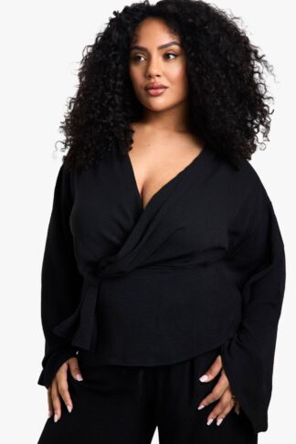 Womens plus KNOT DETAIL BLOUSE