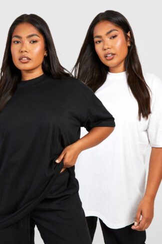 Womens Boohoo Basics Plus 2 Pack Oversized T-shirt