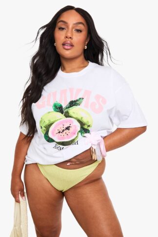 Womens Plus Guavas Oversized T-Shirt - White - 16, White