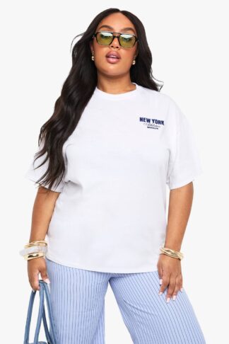 Womens Plus New York T-Shirt - White - 16, White