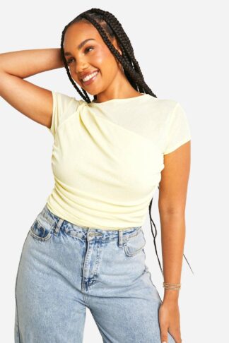Womens Plus Onion Skin T-Shirt - Yellow - 22, Yellow