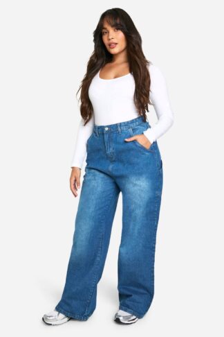 Womens Plus Pocket Boyfriend Jean - Blue - 16, Blue