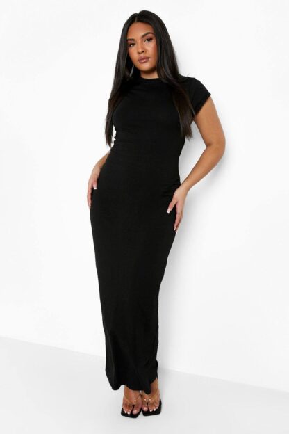 Womens Plus Cap Sleeve Maxi Dress - Black - 18, Black