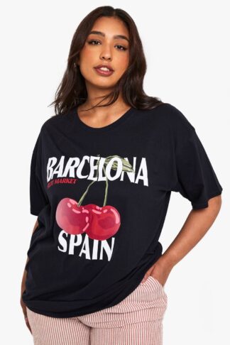 Womens Plus Barcelona Spain Oversized T-shirt