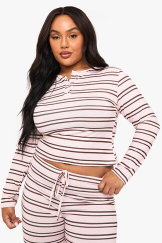 Womens Plus Long Sleeve Button Down Top - Pink - 28, Pink