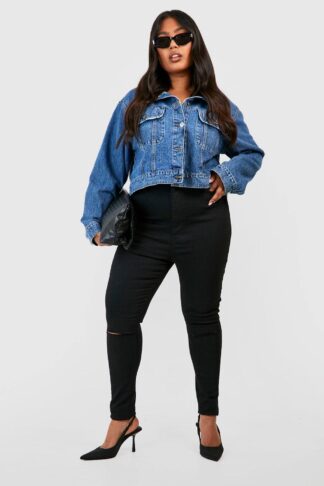 Womens Plus Rip Knee Skinny Jegging