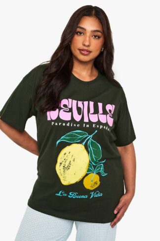 Womens Plus Seville Oversized T-Shirt - Green - 16, Green